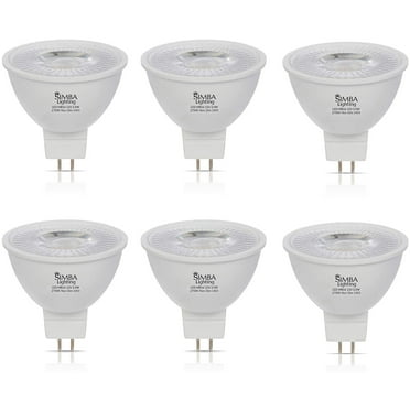 Simba Lighting LED MR16 3.5W 20W Halogen Replacement Bulbs 12V GU5.3 BiPin 2700K Soft White 6-Pack