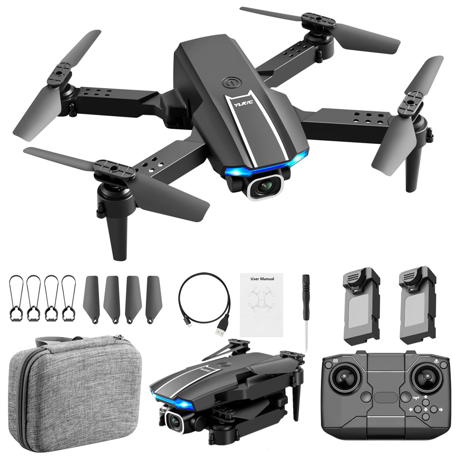 ESULOMP Mini Drone with 1080P HD FPV Camera Remote Control Toys Gifts for Boys Girls with Altitude Hold Headless Mode Start Speed Adjustment（3 Body Battery）