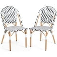 thumbnail image 1 of Gymax French Bistro Chair Set of 2 w/ Hand-woven Rattan Galvanized Metal Frame Outdoor, 1 of 9