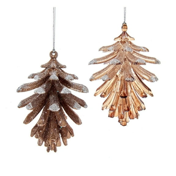 Kurt Adler Plastic Ornament for Christmas Tree, Assorted Pinecones (Pack of 3)