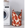 thumbnail image 3 of Floral Laundry Bag, Striped Illustration of Poppy Flowers, Hamper Basket with Handles Drawstring Closure for Laundromats, 13" x 19", Champagne Vermilion, by Ambesonne, 3 of 4