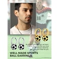 thumbnail image 4 of Bestyle 3D Soccer Ball Earrings Gold Plated Dangle Drop Earrings for Men Women, Hypoallergenic Ball Hoop Earrings Sport Fan Jewelry Gift, 4 of 8