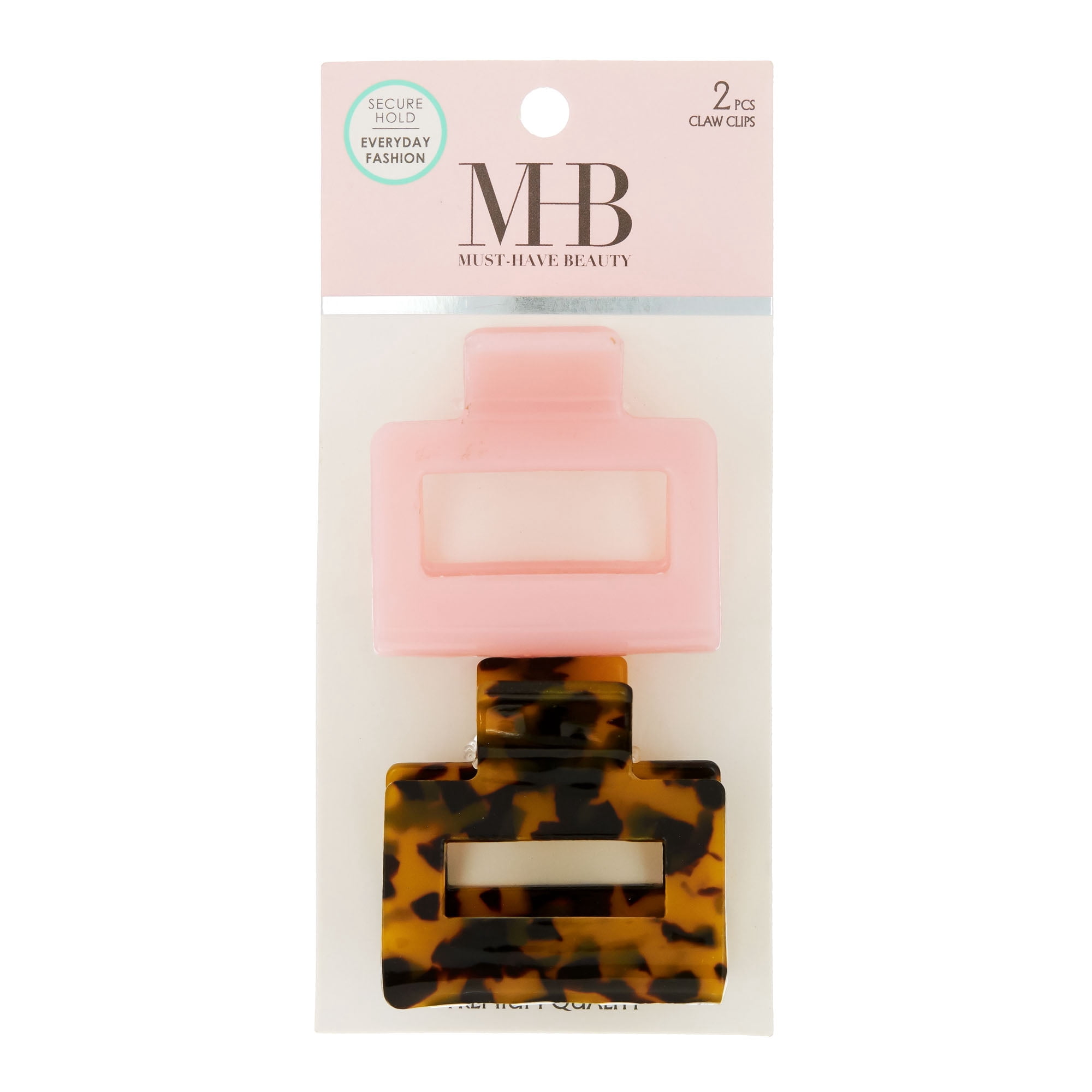 MHB Must-Have Beauty Hair Accessories 2PCS Acrylic Square Claw Clips