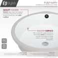 thumbnail image 5 of Stylish Undermount 16" Porcelain Round Bathroom Sink with 2 Overflow Finishes P-207, 5 of 11
