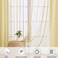 thumbnail image 3 of OVZME Yellow Ombre Print Crushed Sheer Curtains 84 Inch 2 Panels, Light Filtering Window Drapes for Living Room Bedroom, Rod Pocket, Each 42Wx84L Inch, 3 of 5
