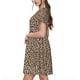thumbnail image 2 of Fotbe Leopard Print-2 Vestido Largo de Moda para Mujer, Vestido Tipo Camiseta con Manga Corta y Estilo Casual a Rayas y Bloques de Color, 2 of 6