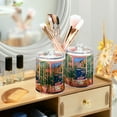 thumbnail image 3 of Yayeee 4 Pack Qtip Holder Bathroom Cotton Swab Canister with Lid Clear Dispenser Set, Green Window, 3 of 6