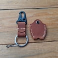 thumbnail image 7 of Small handmade leather keychain; Custom leather key sleeve for broken key, 7 of 7