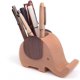 thumbnail image 4 of Träelefant Pen Cup Blyertshållare för Kontorsinredning Skrivbordsorganisatör med Mobiltelefonhållare, 4 of 5