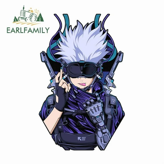 EARLFAMILY 5.1" Anime Satoru Gojo Car Stickers Bumper Motorcycle Laptop Decals Scratch-Proof ATV Personality Car Styling