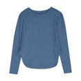 thumbnail image 5 of ShiShine Toddler Girls Long Sleeve Shirts Solid Color Crewneck Tee Tops Fall Casual Loose Blouses, 5 of 6