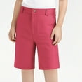 thumbnail image 2 of THDHVS Girls Shorts,Shorts for Girls,Girls' School Uniform Bermuda Shorts Pull-on Fits Stretchy Material with Pockets Hot Pink 7-8 Years, 2 of 7