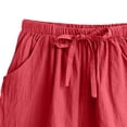 thumbnail image 3 of Byworldtasic Womens Shorts Casual Loose Elastic Drawstring Summer Beach Bermuda Pocketed Shorts, 3 of 4