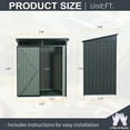 thumbnail image 4 of 5X3ft Metal Outdoor Storage Shed With Transparent plate Gray, 4 of 7