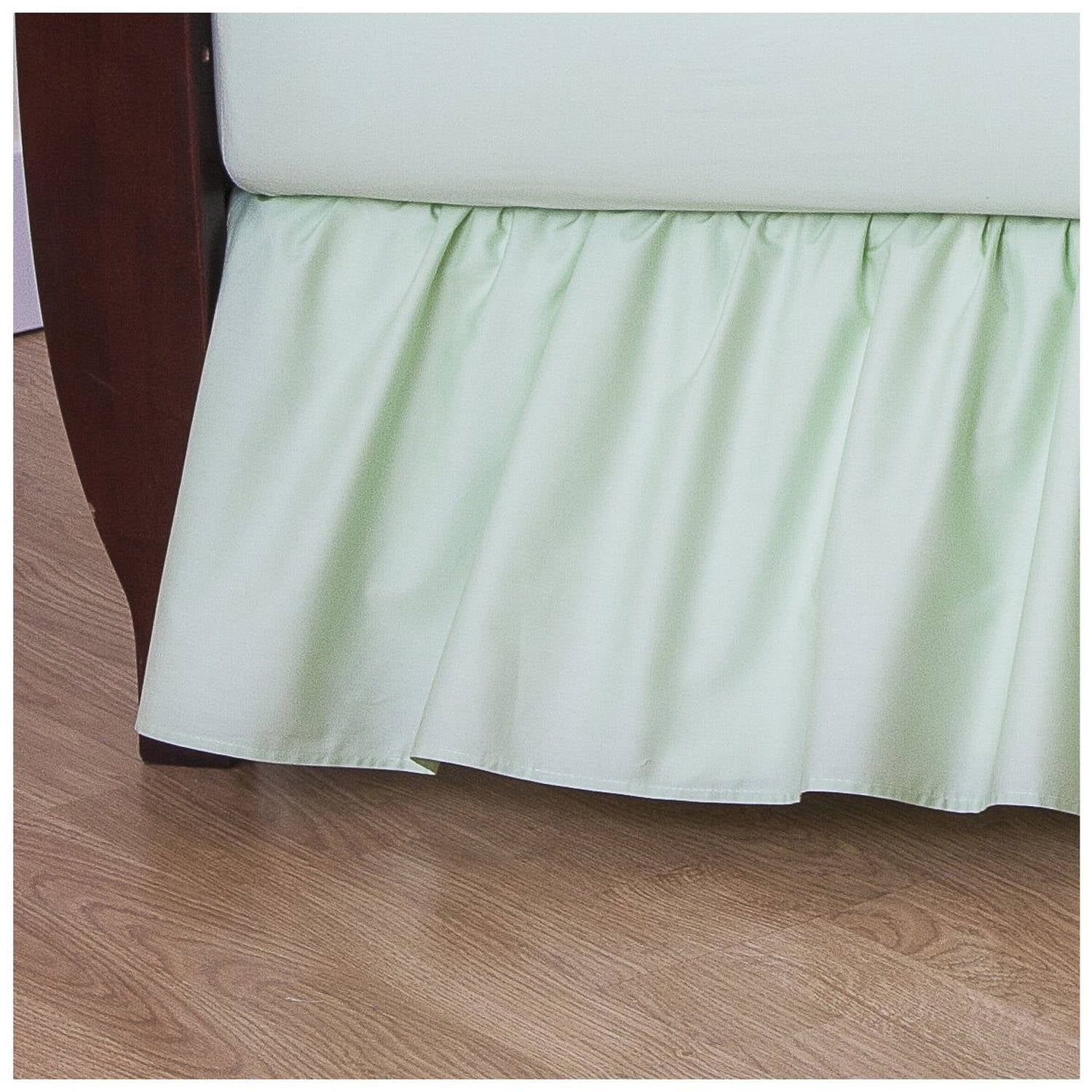 green crib skirt