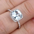 thumbnail image 2 of 1.5 Carat Cushion Cut Aquamarine Engagement Ring on 10k White Gold, 2 of 6