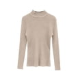 thumbnail image 7 of ZUBKTES Sweaters for Women Solid Stretchable Turtleneck Sweater Fall Winter Base Ribbed Long Sleeve Slim Fit Lightweight Pullover, 7 of 7