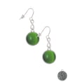 thumbnail image 3 of Delight Jewelry Silvertone Round - Imitation Cat's Eye - Green - Silver tone Infinity French Earrings, 3 of 4