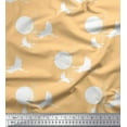 thumbnail image 1 of Soimoi Poly Crepe Fabric Bamboo Tree,Moon & Stork Bird Printed Fabric 1 Yard 52 Inch Wide, 1 of 3