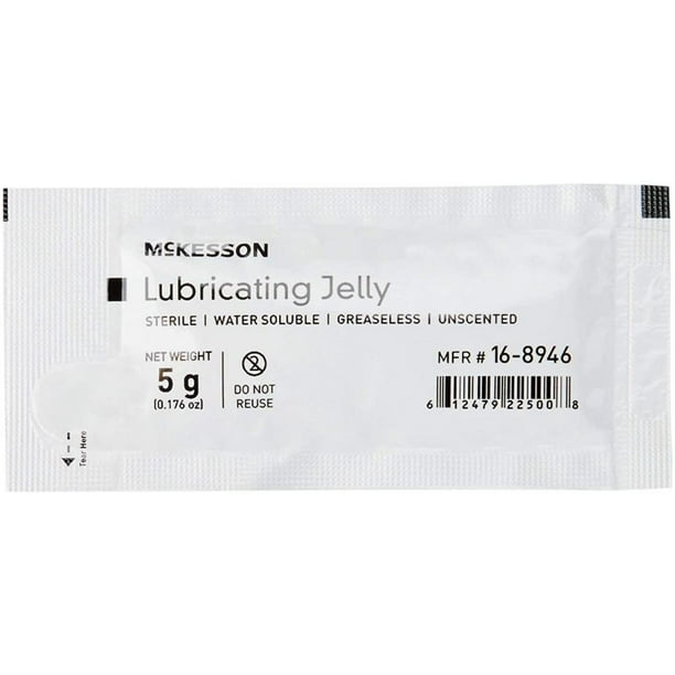 McKesson Lubricating Jelly, Water/Glycerin, 5 gram Individual Packet