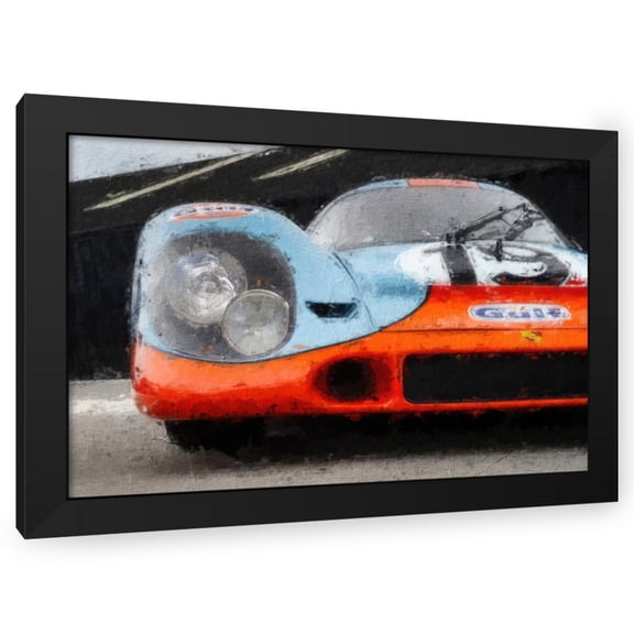 Stephen Chambers 24x17 Black Modern Wood Framed Wall Art Titled - Porsche 917 Gulf 13