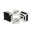 thumbnail image 2 of 2 ct Screw-Back Stud Earrings for Women | 5.5mm Princess Cut Natural Onyx | 18K White Gold, 2 of 5
