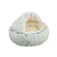 thumbnail image 2 of Methold Cama pequeña para mascotas de felpa para invierno, cálido, para clima frío, calentador térmico de animales, relleno para dormir, calentador Perchas para gatos Peluche Corto Verde Methold PT004406-07, 2 of 6