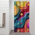 thumbnail image 2 of Colorful Tie Dye Flow Ball Pattern Shower Curtain 36"x72" ,Bathroom Decorative Shower Curtains Set with 12 Hooks,Modern Waterproof Washable Shower Curtain, 2 of 6