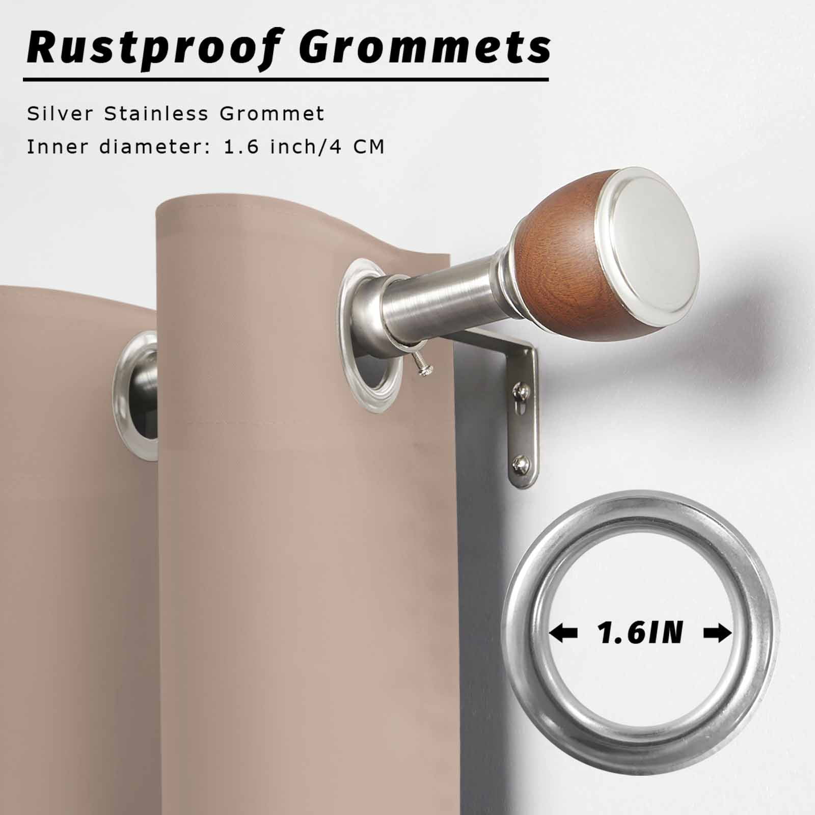 Warm Beige Outdoor Curtains for Patio Waterproof, Windproof Privacy Curtains with Weighted Bottom, Solid Color Farmhouse Beige Outside Drapes for Picnic Garage Backyard Cabana 54"x84" 2 Panel