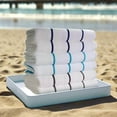 thumbnail image 2 of Rifz Textiles GPHAQ30601250 Rifz GPH Collection Horizontal Stripes Pool Towels / Aqua Stripes / 30'X60' 12.50 lb. 6 PK, 2 of 2