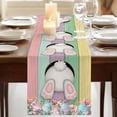 thumbnail image 3 of Table Runners 90 Inches Long Dress Scarves, Easter Bunny Farmhouse Coffee/Dining/Kitchen Table Runner for Living Room, Cute Rabbit Eggs Flowers Colorful Wood Plank 13x90 Inch, 3 of 9