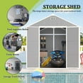 thumbnail image 3 of 6x6 FT Storage Shed, Waterproof Resin Outdoor Storage Shed with Floor & Window &  Lockable Doors and  Vents, Tool Shed for Bike, Garden, Backyard,Lawn, All Weather Use, Light Grey, 3 of 27