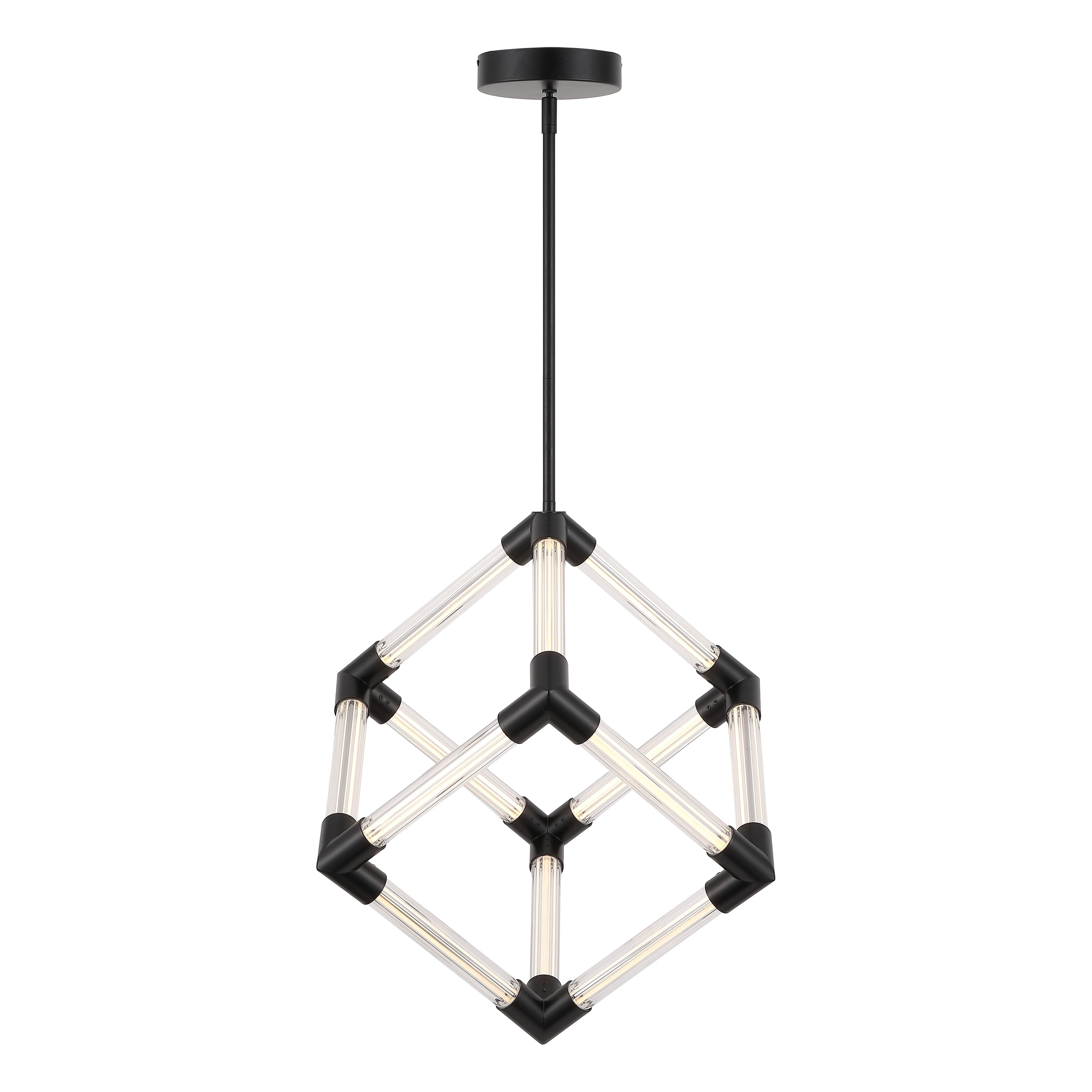 Safavieh Couture Sheila Acrylic Cube Pendant Light, Black/Clear