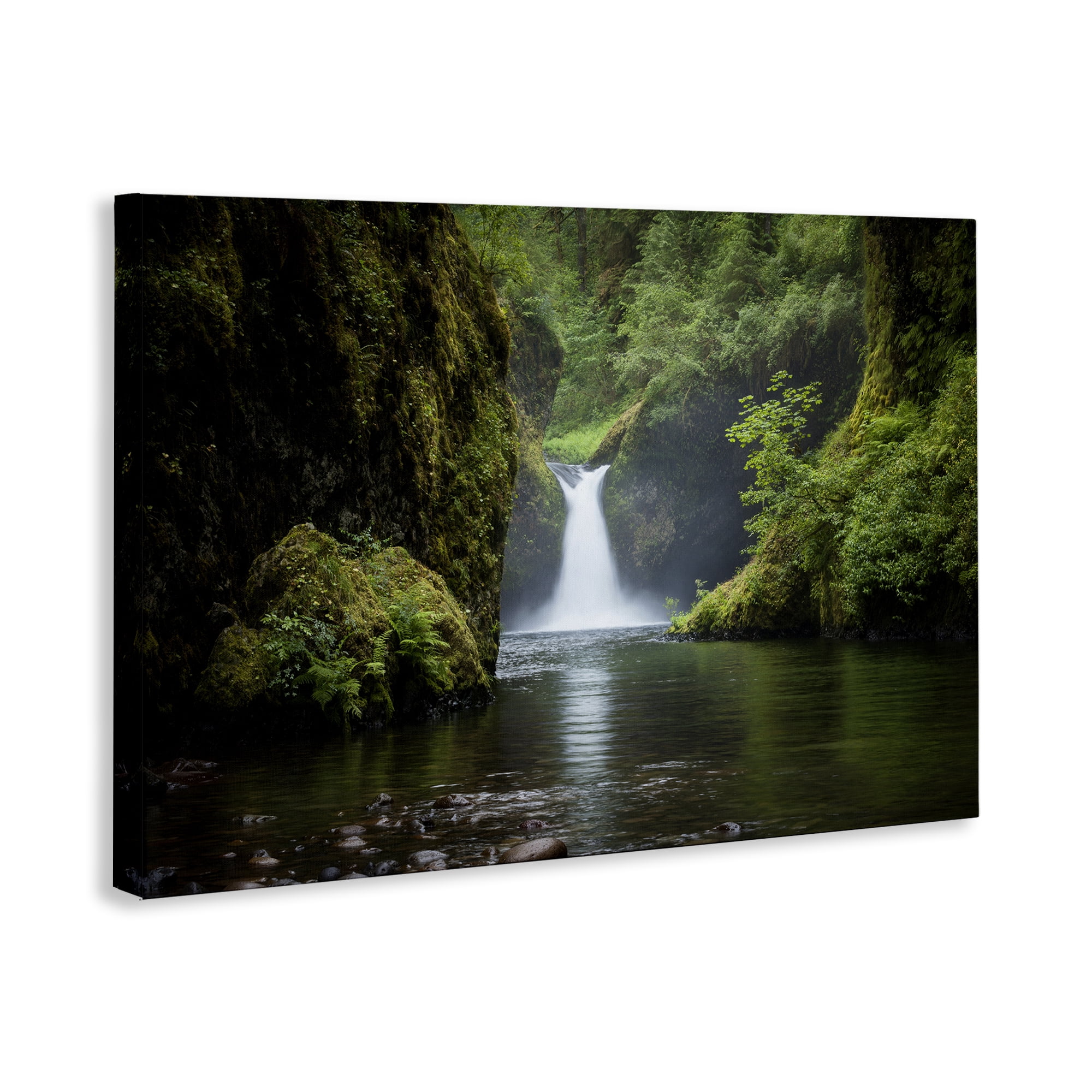 Stupell Industries Peaceful Waterfall Creek Landscape & Nature Photography Wrapped Canvas Art Print Wall Art, 36 x 24