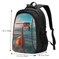 thumbnail image 4 of Yiaed Swimming Goggled Flamingo Print Laptop Backpack,Business Travel Durable Laptops Backpack with USB Charging Port,Water Resistant College Computer Bag, 4 of 5