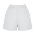 thumbnail image 5 of Uaswgudfs ​High-Waisted Relaxed Jean Shorts for Women - Elastic Waist & Side Pockets 4" Inseam Summer Wear White L, 5 of 7