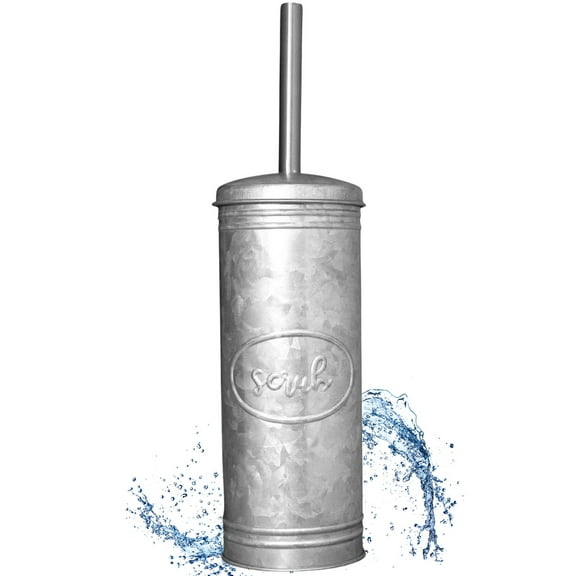 Autumn Alley Galvanized Metal Rustic Farmhouse Toilet Brush with Holder