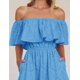thumbnail image 5 of Vestido ZESICA 2025 de verano con hombros descubiertos bordado con volantes, azul, 5 of 6