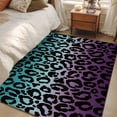 thumbnail image 3 of Area Rug 48×72in, Abstract Leopard Cyan Purple Gradient Floor Carpet Living Room Rug, Animal Skin Texture Non-Slip Welcome Mat Indoor Rugs for Bedroom Dining Room, 3 of 9