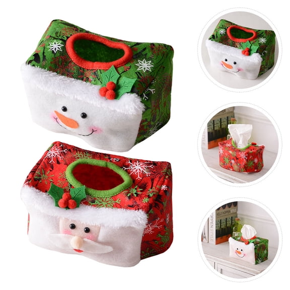 Moluckfu Bedroom Tissue Box Cover Toilet Paper Holder Case Non-woven Fabric 2pcs