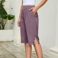 thumbnail image 5 of Livrdious Bermuda Shorts for Women High Waisted Wide Leg Loose Fit Shorts Womens Summer Linen Shorts with Pockets, Knee Length, S–5X, 5 of 7