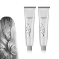 Silver Hair Dye, 2 in 1 Natural Essence Extract Silver Hair Dye, Silver Metallic Hair Dye, Silver Gray Natural Hair Dye Cream, Silver Grey Smoke Hair Color No Bleach, for All Hair Types