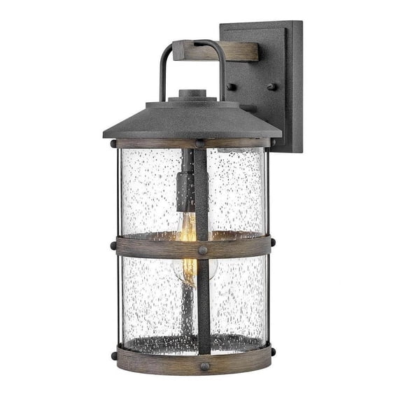 1 Light Medium Outdoor Wall Lantern in Coastal Style 9 inches Wide By 17.25 inches High-Aged Zinc Finish-Led Lamping Type-E26 Medium Vintage Lamp Base