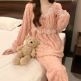 thumbnail image 5 of Pijamas de terciopelo Coral grueso para mujer, ropa de dormir cálida de Color puro, traje informal, ropa de noche cómoda, otoño e invierno, 2024, 5 of 5
