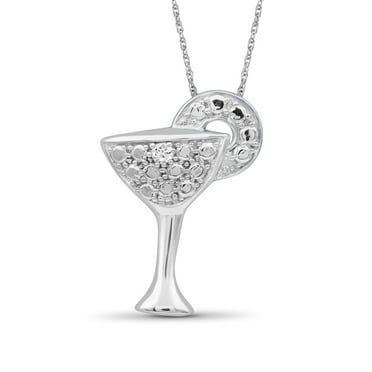 JewelersClub White Diamond Accent Sterling Silver Glass Pendant