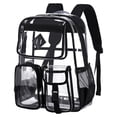 thumbnail image 2 of Clear Backpack For School PVC Transparent Bookbag For Girls Stadium Approved See Through Backpack, 2 of 9