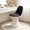 Black, variant on HDHNBA Modern PU Leather Upholstered Swivel Vanity Chair with Backrest for Bedroom and Living Room,Pink