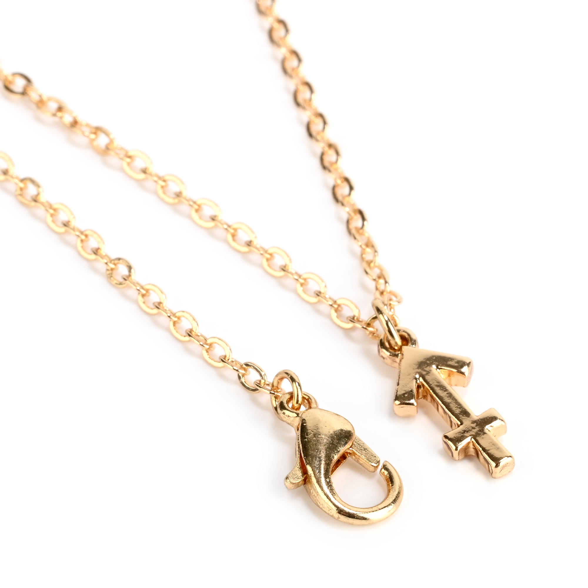 Claire's Girls Teen Gold Zodiac Sagittarius Necklace Set, Lobster Closure, 2-Pack, 38378
