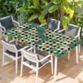 thumbnail image 2 of St Patrick's Day Table Cloths for 4 Foot Rectangle Tables, Lucky Shamrocks Farmhouse Retro Check Patio Waterproof Elastic Fitted Tablecloths, Washable Rectangular Table Cover for Camping, 2 of 8