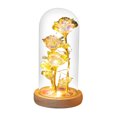 thumbnail image 2 of TUOBARR Valentine's Day Gift Led Night Light 3 Gold Leaf Flower Glass Lampshade Ornaments, 2 of 2